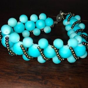 Teal and bronze bracelet
